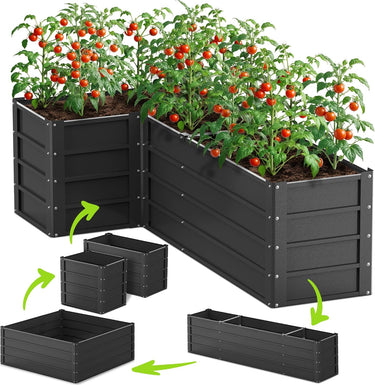 Large Metal Raised Garden Beds for Vegetables, Flowers - Modular Design Create Multiple Shapes